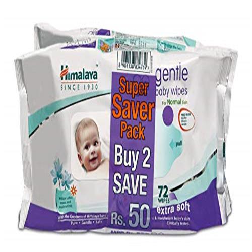 HIMALAYA BABY WIPES 72PC*2 (RS.50 OFF)